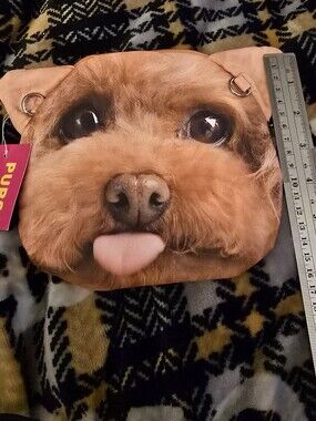 Purse Pets Brown Apricot Dog Face Small Pet Purse Cross-body or Shoulder Purse.